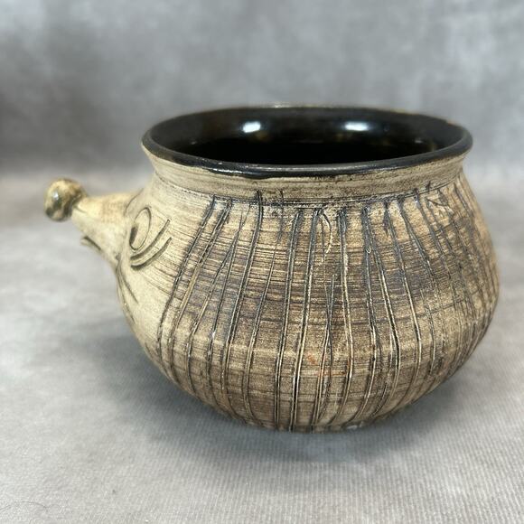 German Studio Signed Pottery by Petra Wessel Whimsical Planter Fairy Garden 3 in - Picture 6 of 9